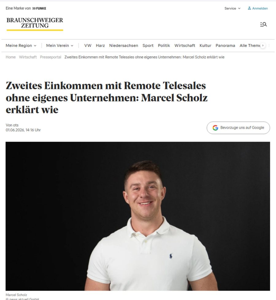 Presseartikel über Marcel Scholz: Braunschweiger Zeitung